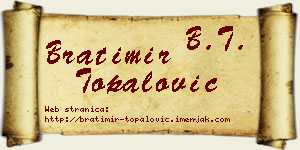 Bratimir Topalović vizit kartica